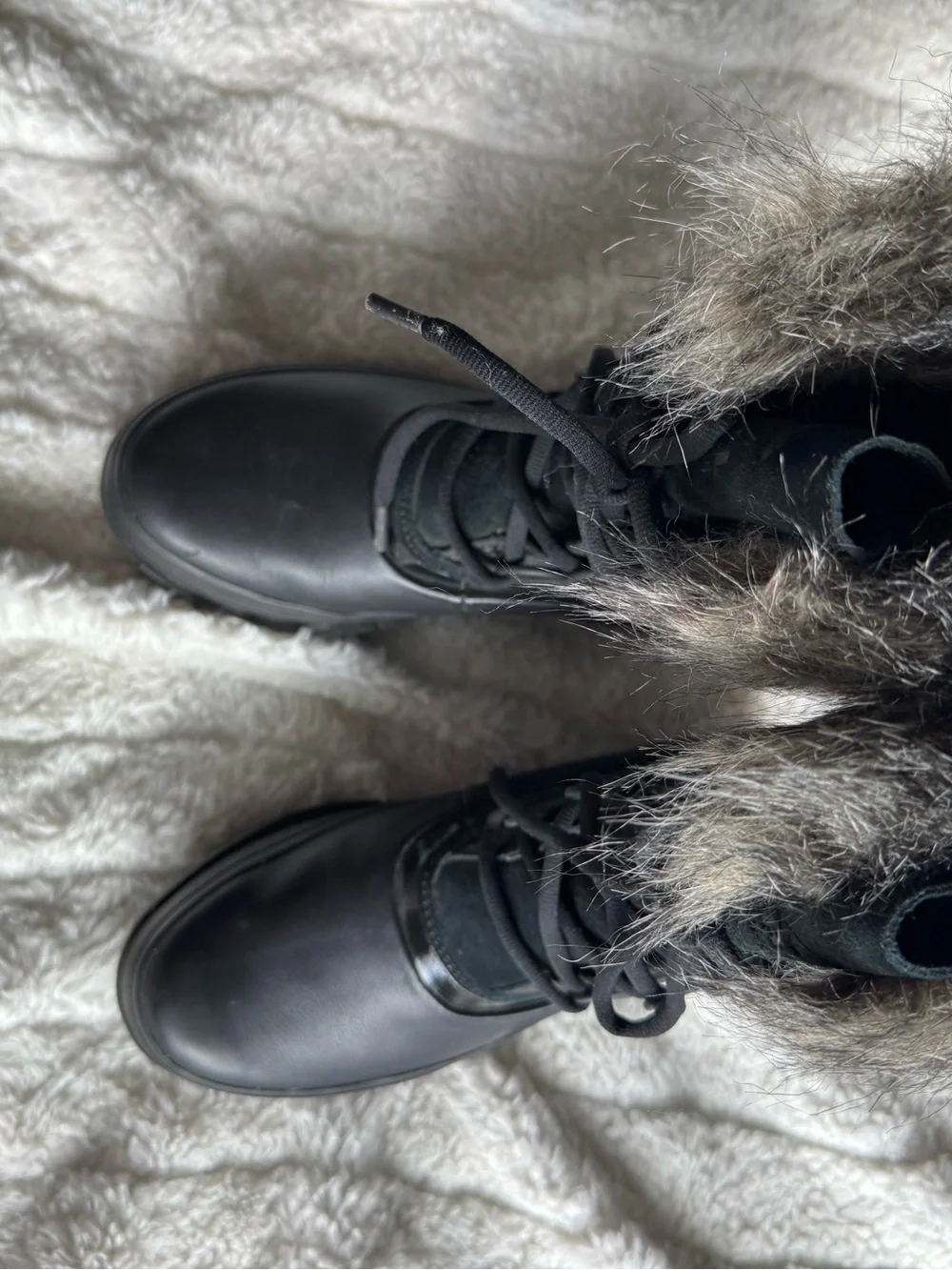 SOREL JOAN OF ARC NEXT BOOTS WATERPROOF black fur size 6 winter snow artic